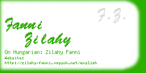 fanni zilahy business card